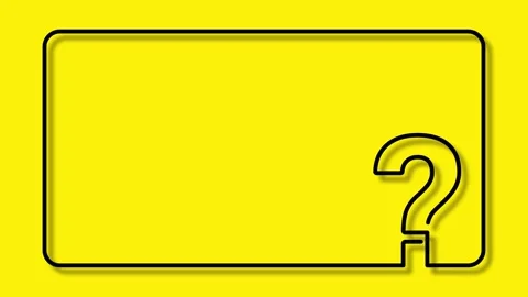 QUESTION MARK black line art frame drawing animation on vibrant yellow back.. Stock Footage 341603751
