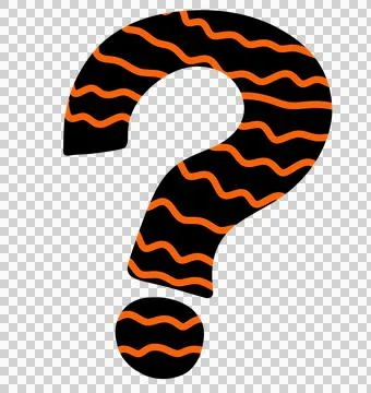 Question mark black orange halloween theme symbol icon hand drawn illustratio Stock Illustration