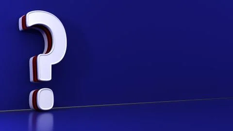 Question mark on blue background. 3D rendering Stock Illustration