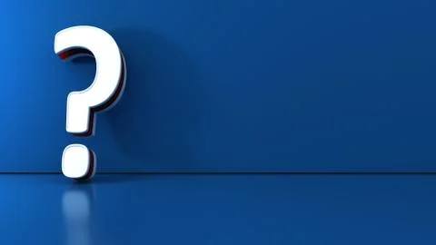 Question mark on blue background. 3D rendering Stock Illustration