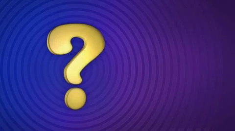 Question mark on a blue background. Basic 3D illustration template card, w... Stock Photos