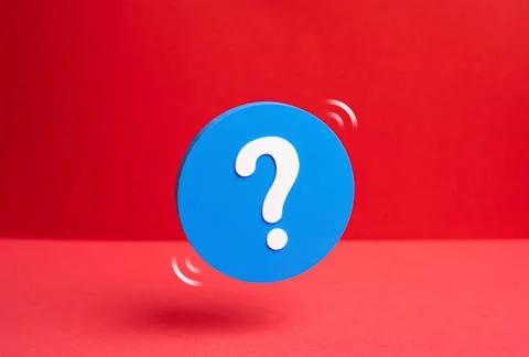 A question mark on a blue circle. FAQ and information. Questions and answer.. 스톡 사진