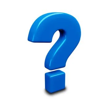 Question mark in blue on a white background. Stock Illustration