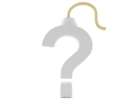 Question mark with bomb wick Stock Illustration