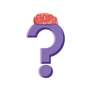 Question mark brain Stock Illustration