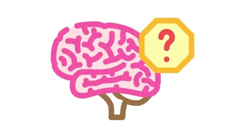 Question mark brainstorm color icon animation Stock Footage 327261916