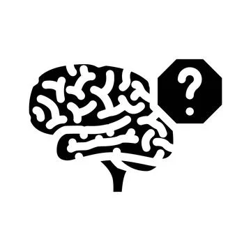 Question mark brainstorm glyph icon vector illustration 스톡 일러스트