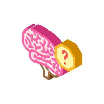Question mark brainstorm isometric icon vector illustration Stock Illustration