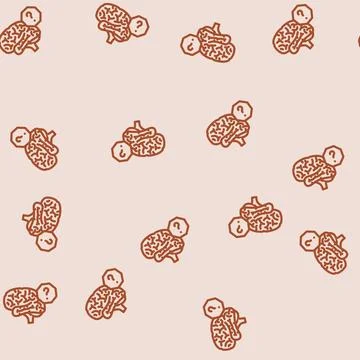 Question mark brainstorm line vector seamless pattern Stock Illustration