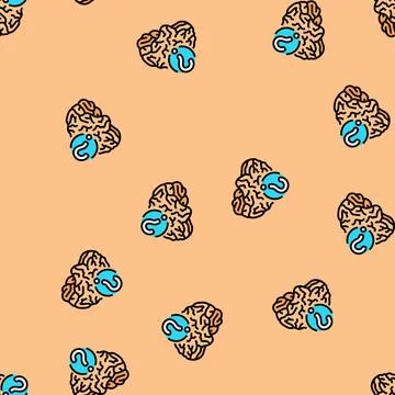 Question mark brainstorm vector seamless pattern Stock Illustration