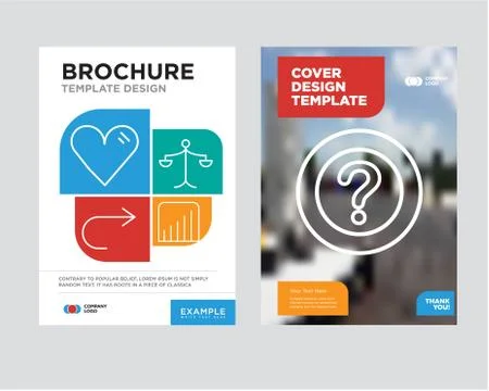 Question mark brochure flyer design template Stock Illustration