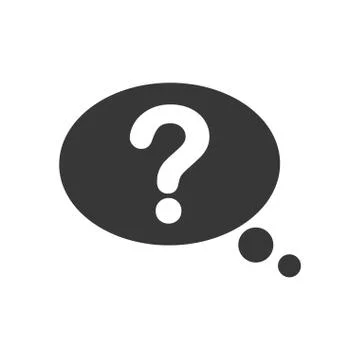 Question mark bubble ask why icon. Vector graphic Ilustración de archivo