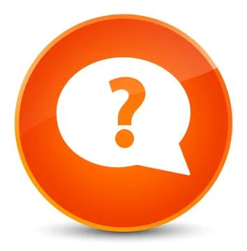 Question mark bubble icon elegant orange round button Stock Illustration