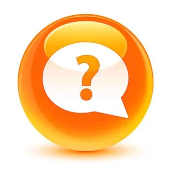 Question mark bubble icon glassy orange round button Stock Illustration