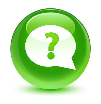 Question mark bubble icon glassy green round button Stock Illustration