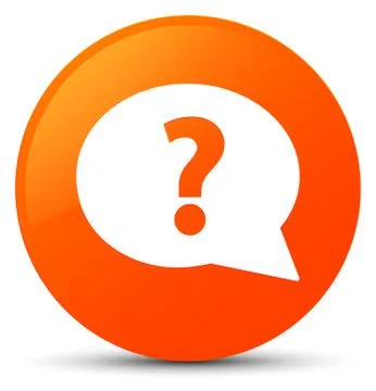 Question mark bubble icon orange round button Stock Illustration