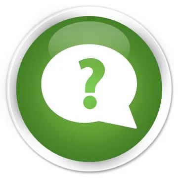 Question mark bubble icon premium soft green round button Stock Illustration