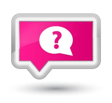 Question mark bubble icon prime pink banner button Illustrazione stock