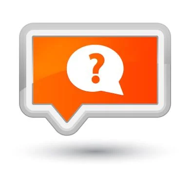 Question mark bubble icon prime orange banner button Stock Illustration