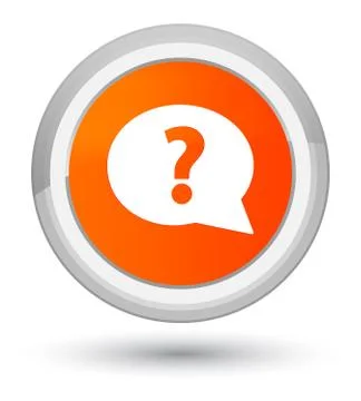 Question mark bubble icon prime orange round button Stock Illustration