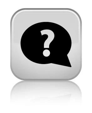 Question mark bubble icon special white square button Stock Illustration