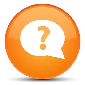 Question mark bubble icon special orange round button Stock Illustration