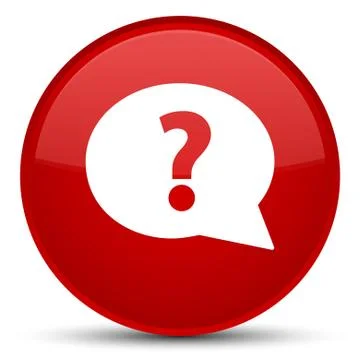 Question mark bubble icon special red round button Stock Illustration