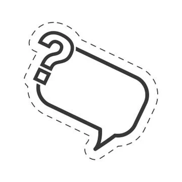 Question mark bubble speech outline Ilustración de archivo