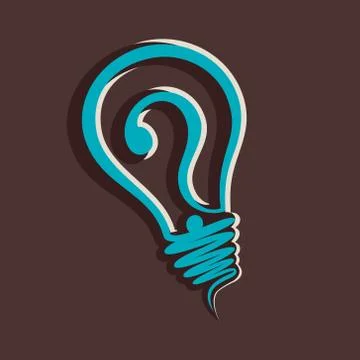 Question mark in bulb stock vector Stock Illustration