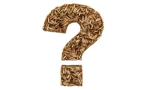 Question mark from bullets, 3D rendering Stock Illustration