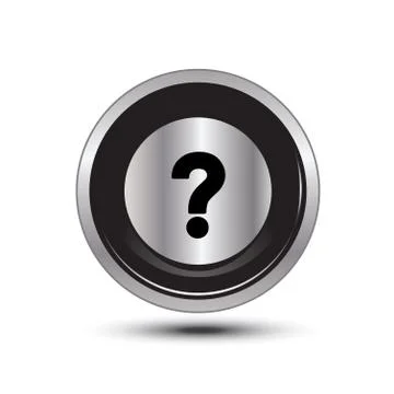 Question mark button aluminum Illustrazione stock