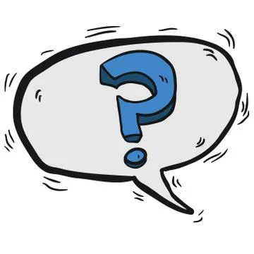 Question mark in cartoon speech bubble Stock Illustration