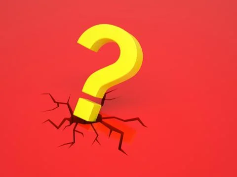Question mark causes a crack Stock Illustration