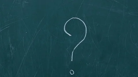 Question mark on chalkboard Stock Footage 247855401