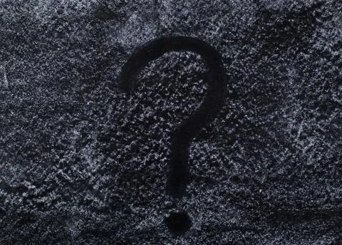 Question mark on chalkboard Stock Photos