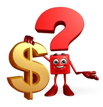 Question mark character with dollar sign Stock Illustration