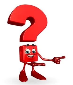 Question mark character is pointing Stock Illustration