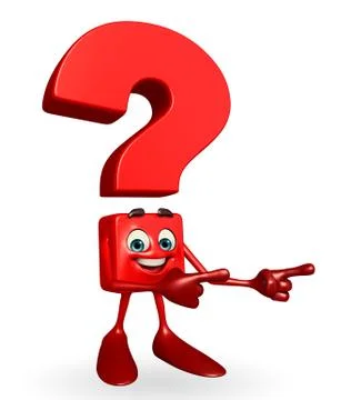 Question mark character is pointing Stock Illustration
