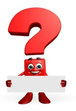 Question mark character with presenting pose Stock Illustration