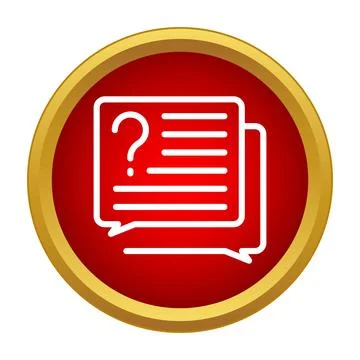 Question mark chat bubble help support icon Stock Illustration
