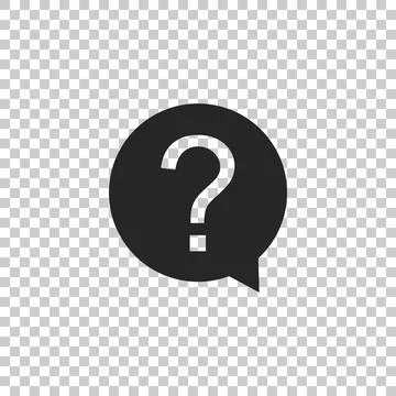 Question mark in circle icon isolated on transparent background. Hazard warning Stock Illustration