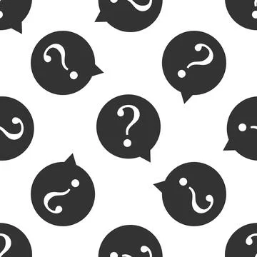 Question mark in circle icon seamless pattern on white background. Hazard Stock Illustration