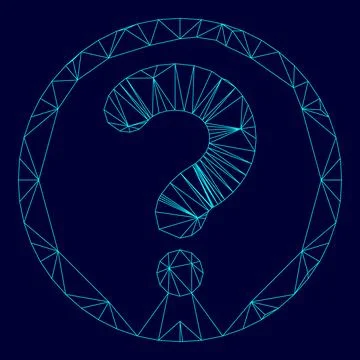 Question mark in a circle low poly triangulation triangulated polygonal elect Stock Illustration