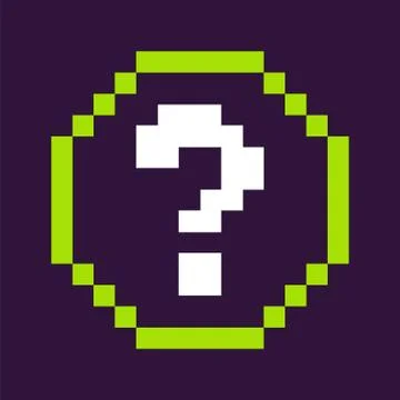 Question Mark in Circle, Pixel Game Icon Vector Stock Illustration