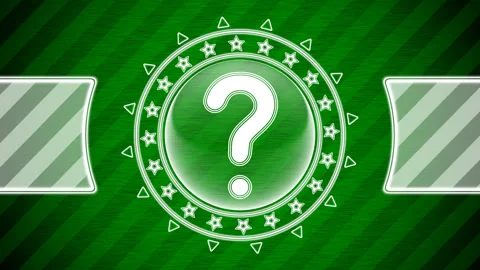 Question mark in circle shape and green striped background. Illustration. Stock Footage 130472990