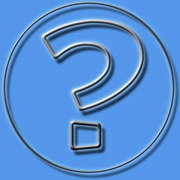 Question mark in a circle - textured icon isolated on blue banner background Stock Illustration