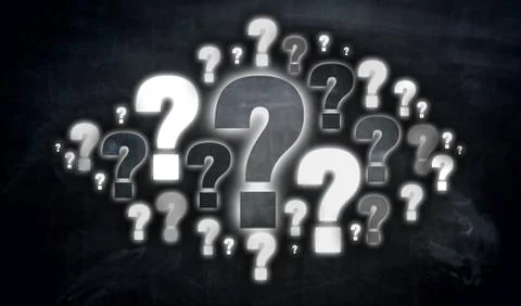 Question mark cloud Concept visualization Stock Photos