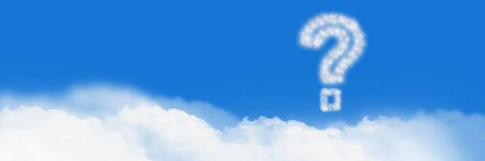 Question mark Cloud Icon with sky Foto stock