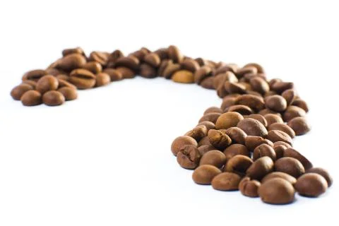 Question mark of coffee beans Stock-Fotos