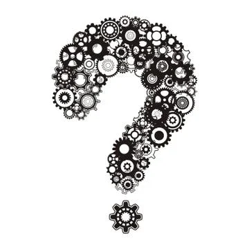 Question mark with cog wheels イラスト素材